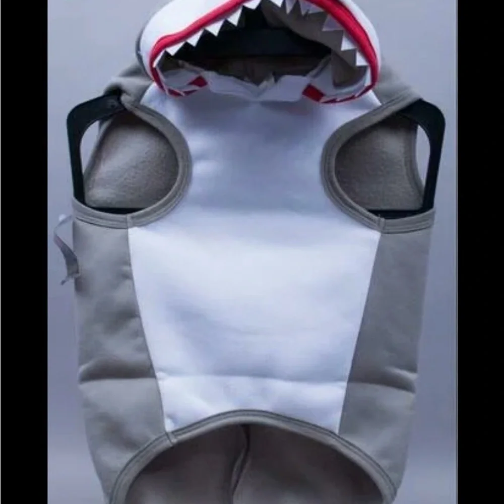 Shark Dog Costume - Gray and White